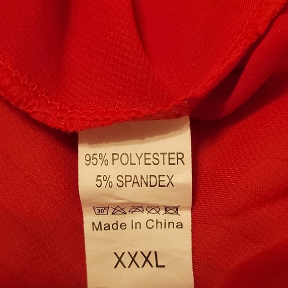 XXXL 3X RED WOMENS FLOWY LINGERIE COVER UP SHEER DRESS LACE HALTER - Picture 5 of 5